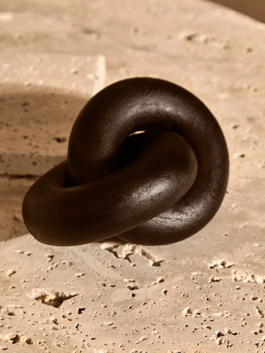 Cato Black Wood Small Knot Decor - Miola