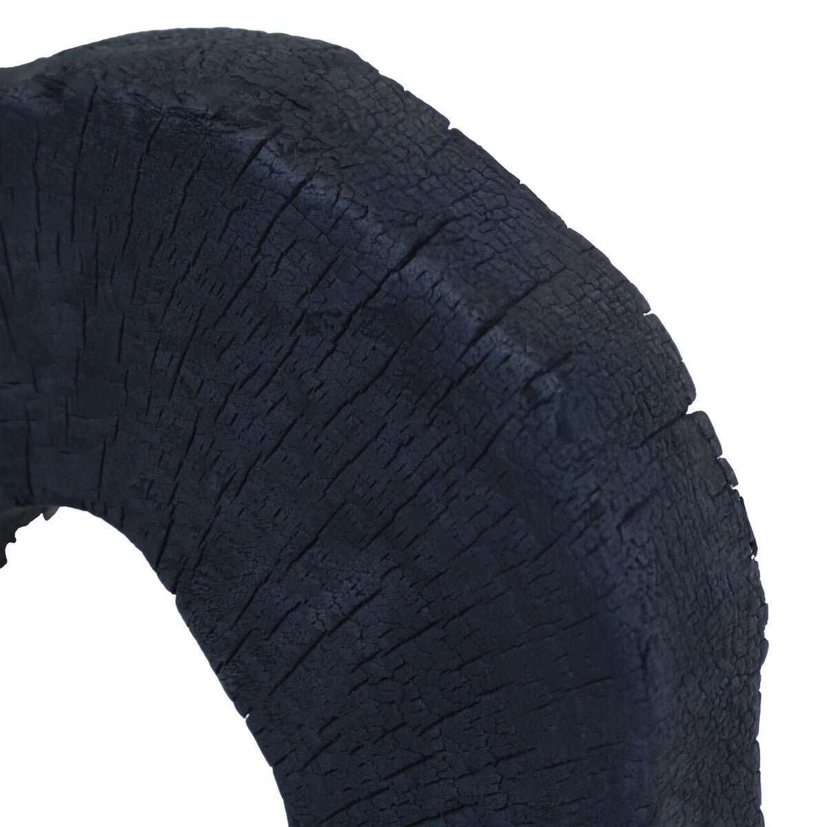 Tibor Black Mango Wood Sculpture With Travertine Base - Miola