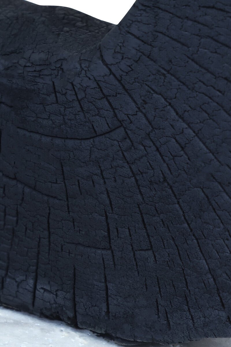 Tibor Black Mango Wood Sculpture With Travertine Base - Miola