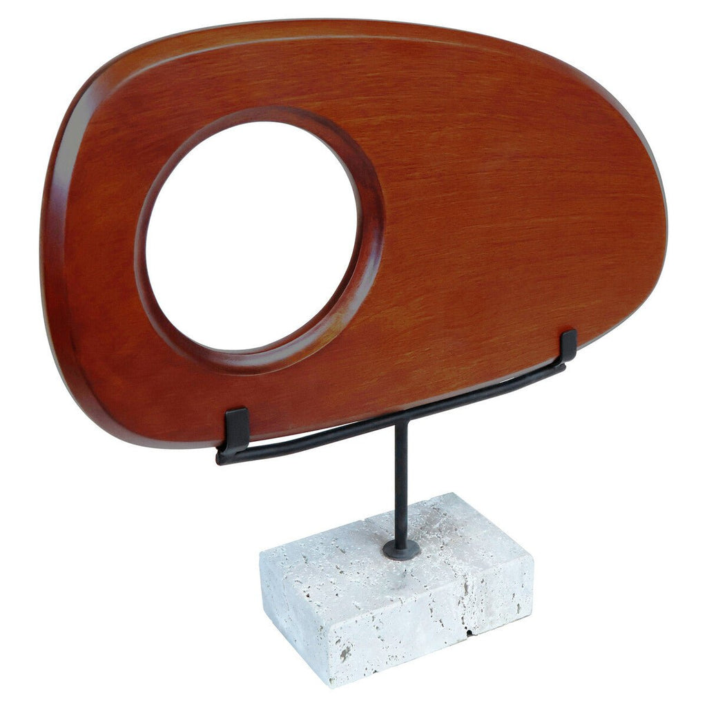 Westo Natural Wood Horizontal Sculpture With Travertine Base - Miola