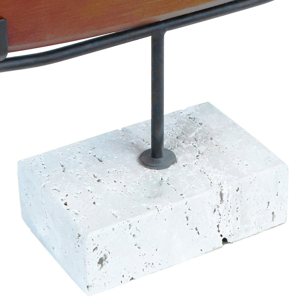 Westo Natural Wood Horizontal Sculpture With Travertine Base - Miola