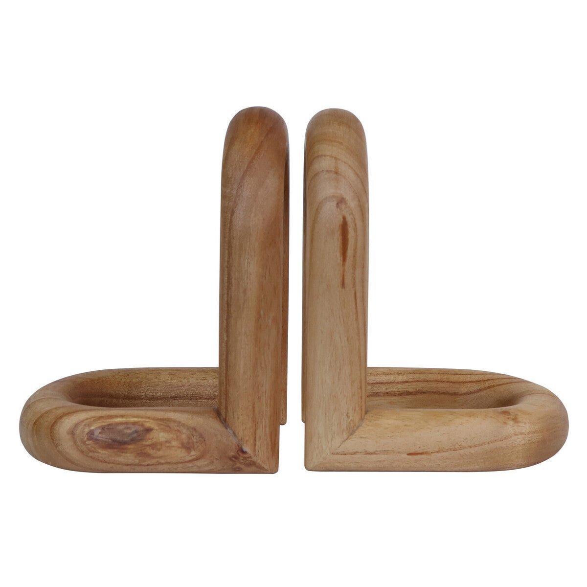 Arlo Natural Wood Set Of 2 Bookends - Miola
