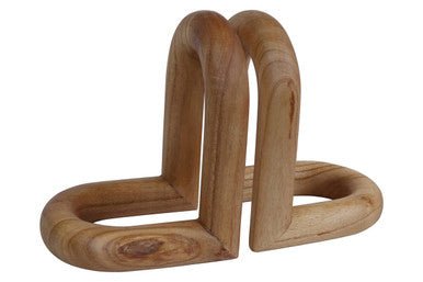 Arlo Natural Wood Set Of 2 Bookends - Miola