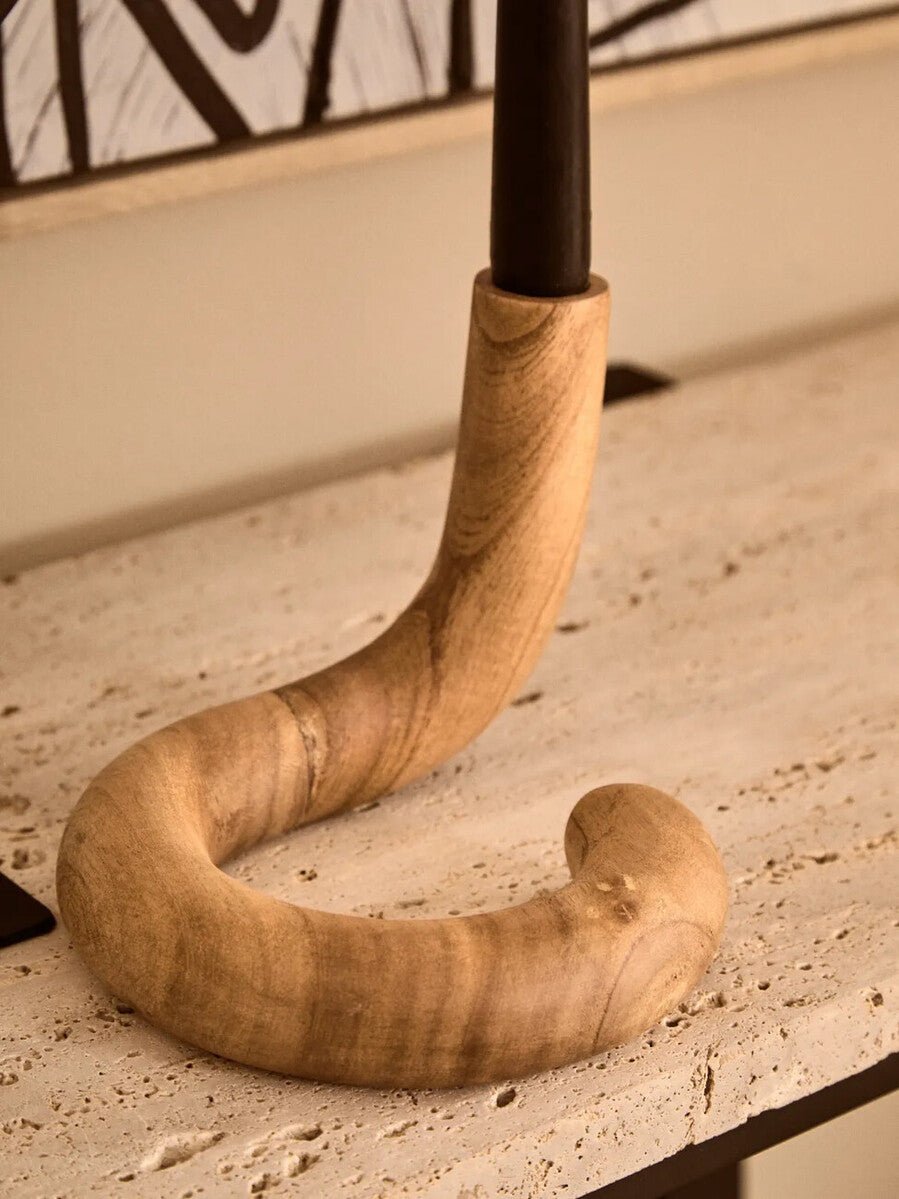 Arlo Natural Wood Candle Holder - Miola