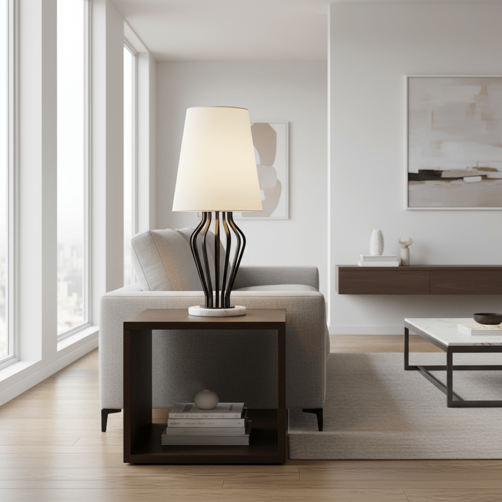 Zada Black and White Table Lamp - Miola