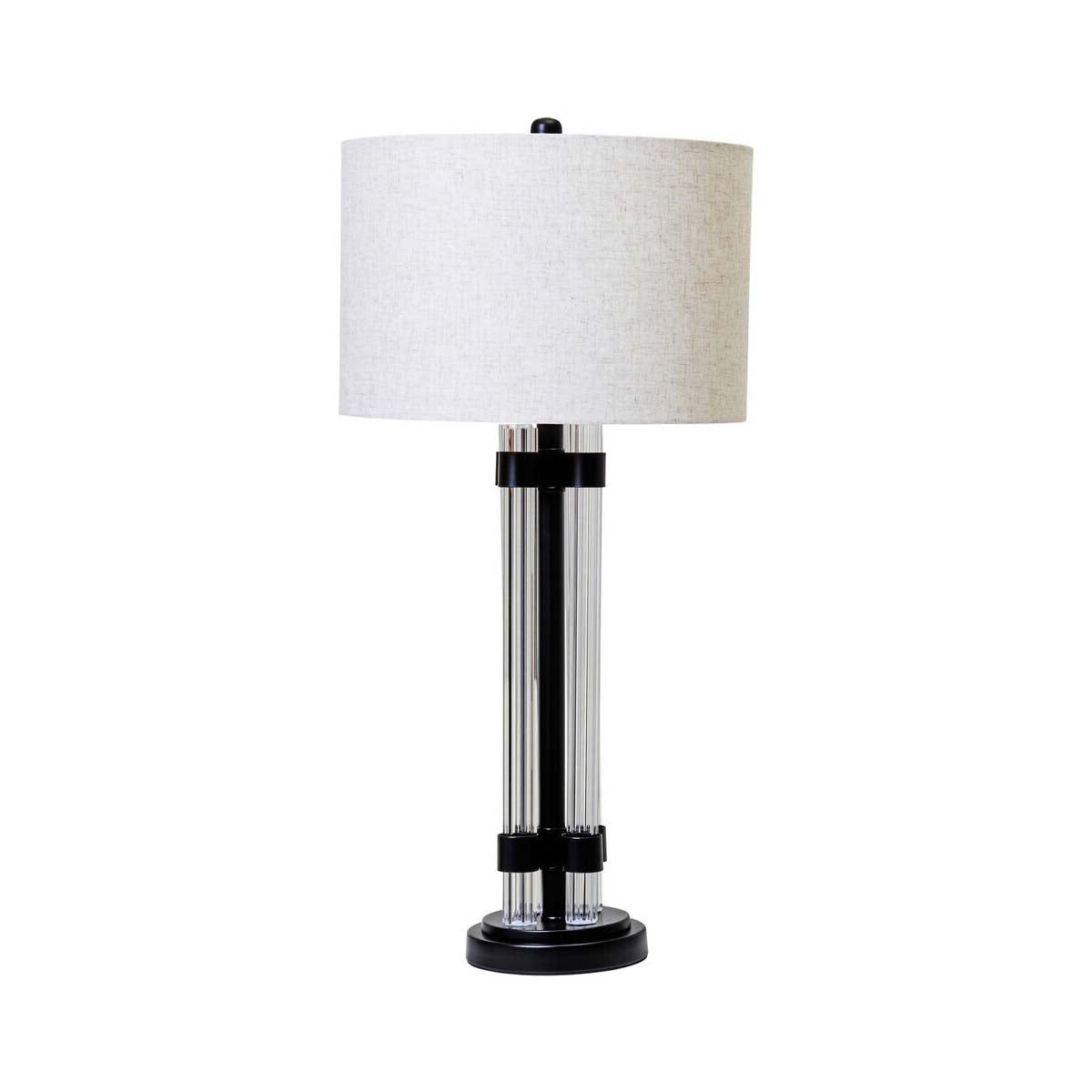 Eman Matte Black and Ivory Table Lamp
