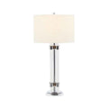 Eman Matte Silver and Ivory Table Lamp - Miola