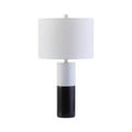 Black Marble Base and White Shade Table Lamp - Miola