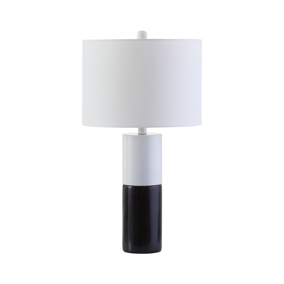 Black Marble Base and White Shade Table Lamp