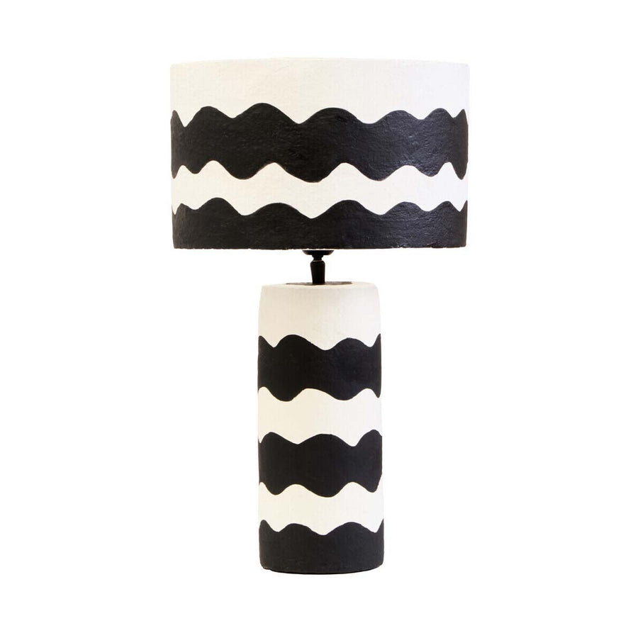 Black And White Curved Stripe Table Lamp