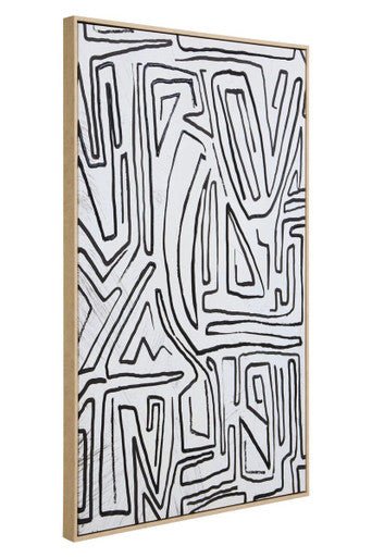 Astratto Abstract Black and Cream Textured Wall Art - Miola