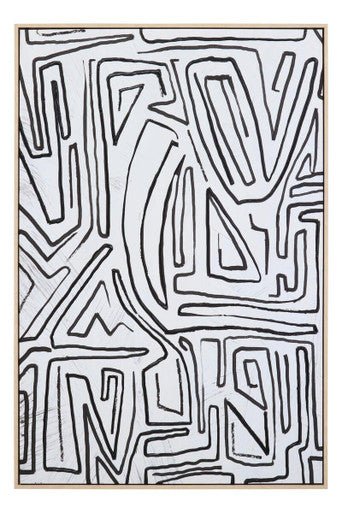 Astratto Abstract Black and Cream Textured Wall Art - Miola