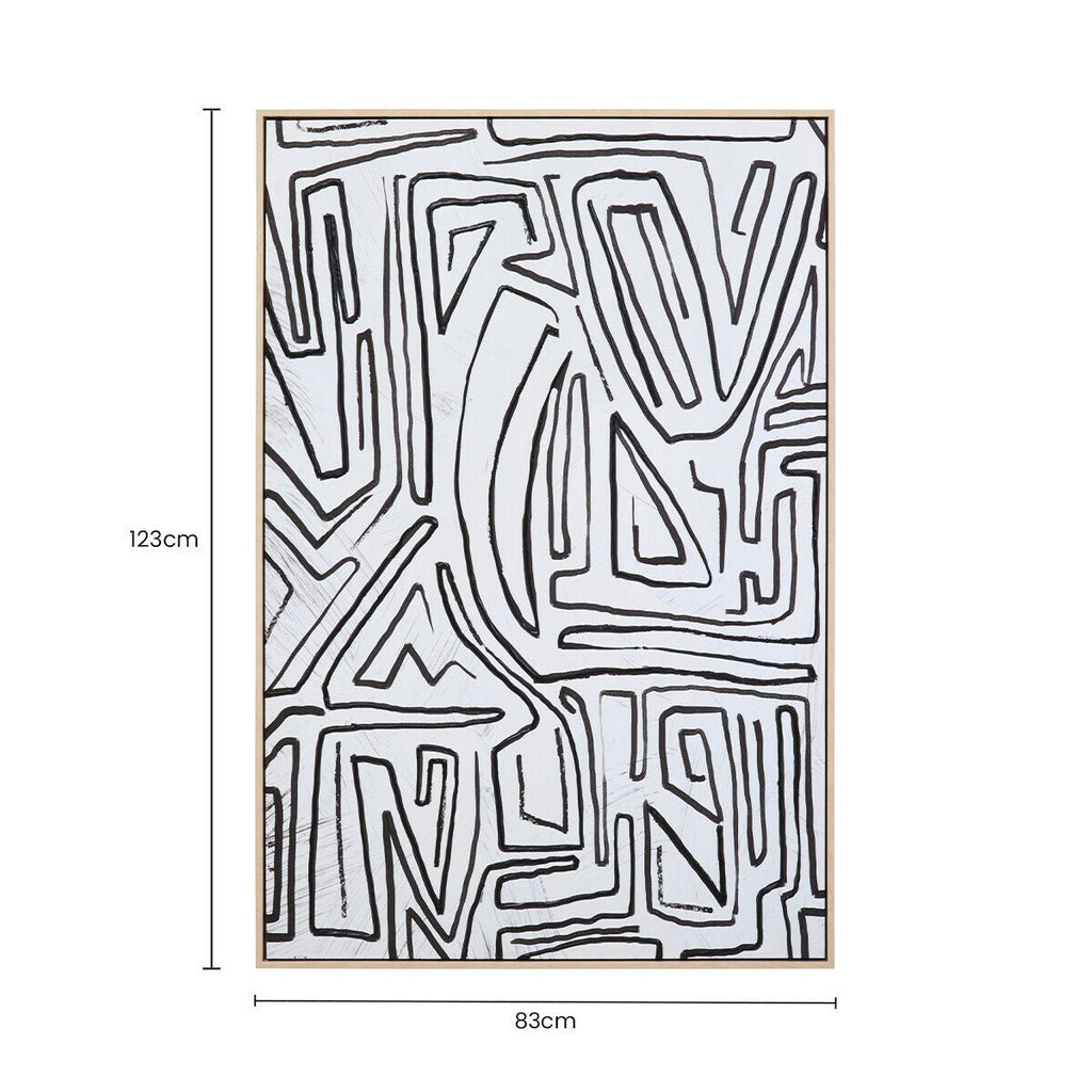 Astratto Abstract Black and Cream Textured Wall Art - Miola