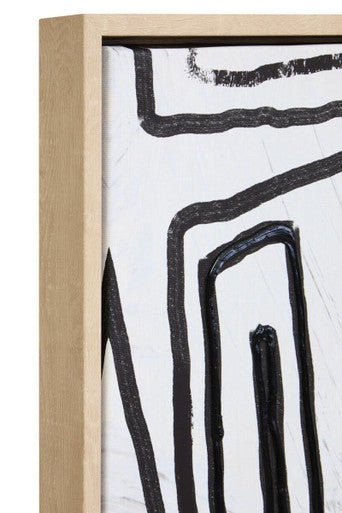 Astratto Abstract Black and Cream Textured Wall Art - Miola
