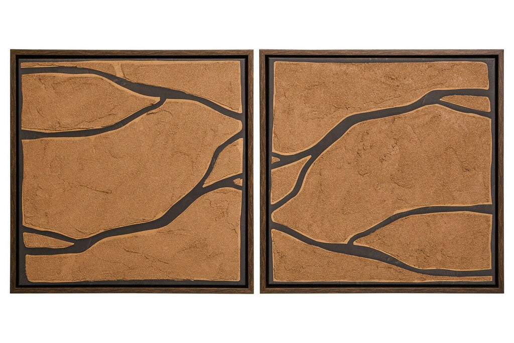 Astratto Set Of 2 Brown and Black Textured Wall Art - Miola