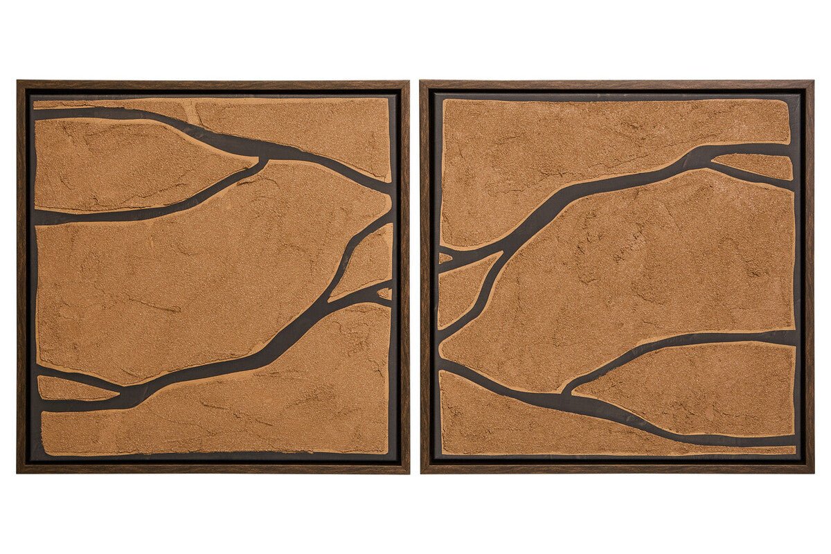 Astratto Set Of 2 Brown and Black Textured Wall Art - Miola