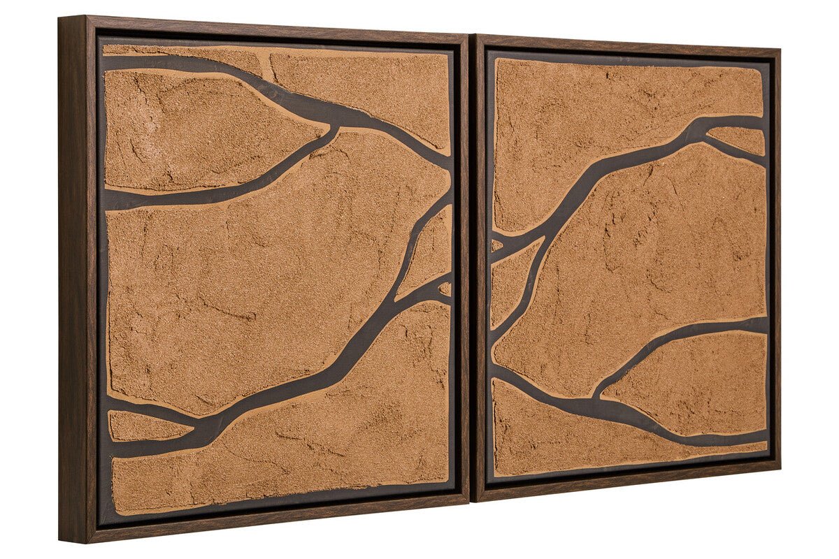 Astratto Set Of 2 Brown and Black Textured Wall Art - Miola