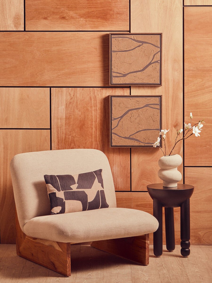 Astratto Set Of 2 Brown and Black Textured Wall Art - Miola