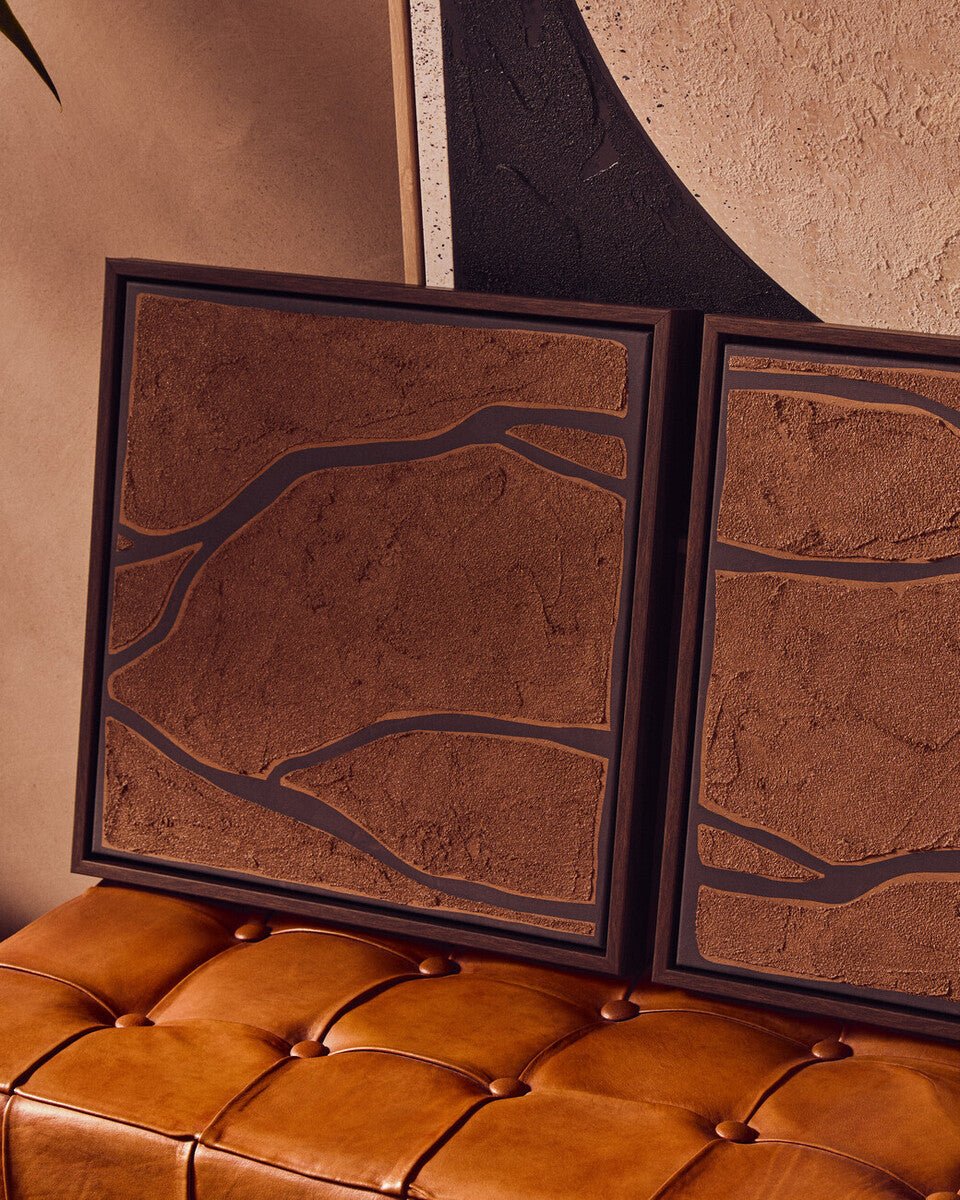 Astratto Set Of 2 Brown and Black Textured Wall Art - Miola