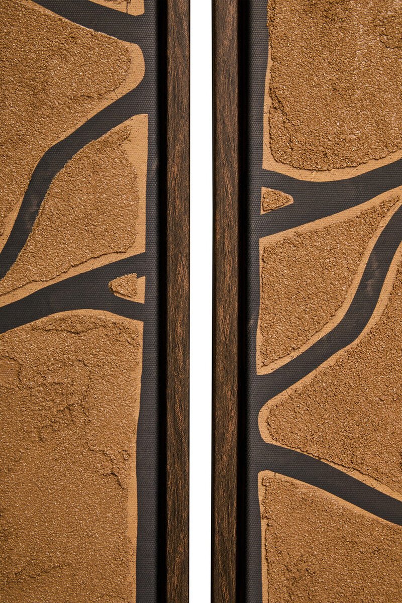 Astratto Set Of 2 Brown and Black Textured Wall Art - Miola