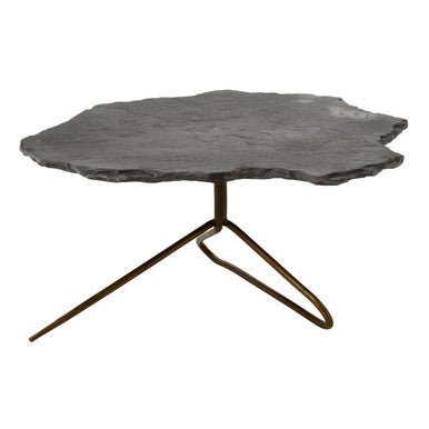 Grey Stone Top Coffee Table with Tripod Geometric Base, Rany - Miola