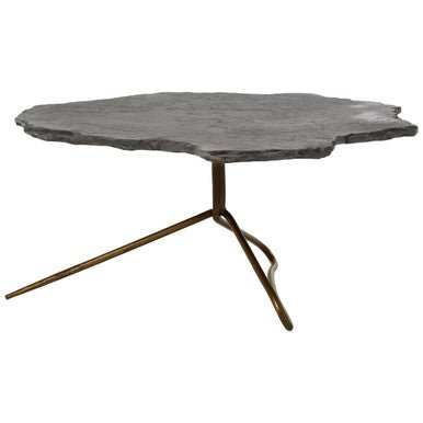 Grey Stone Top Coffee Table with Tripod Geometric Base, Rany - Miola