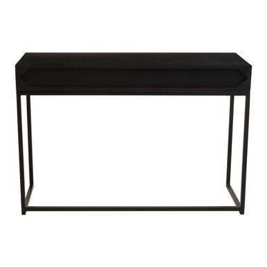 Black Wood 2 - Drawer Console Table with Black and White Bone Inlay Chevron Fronts, Fusion - Miola