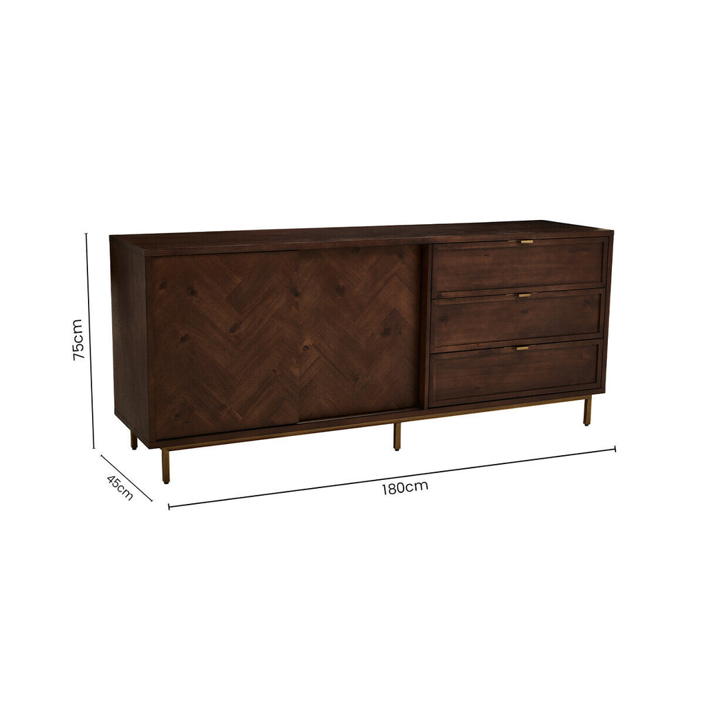 Brando Acacia wood Effect Sideboard