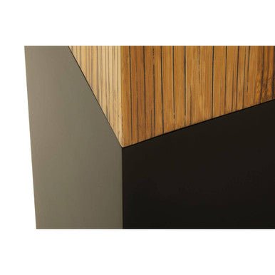 Two Tone Natural Bamboo Console Table with Dark Ebony Finish Base, Gabor - Miola
