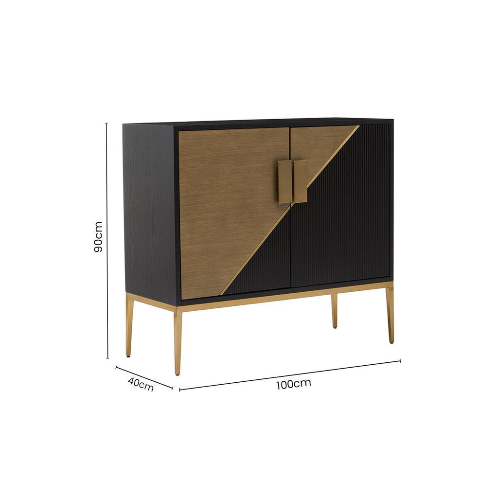 Davoli Black and Gold Two Door Sideboard - Miola