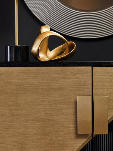 Davoli Black and Gold Two Door Sideboard - Miola