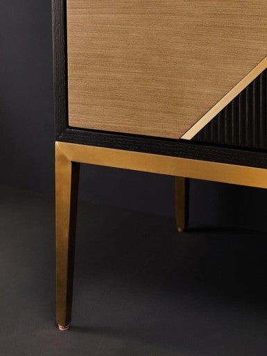 Davoli Black and Gold Two Door Sideboard - Miola