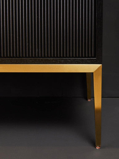 Davoli Black and Gold Two Door Sideboard - Miola