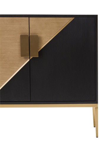 Davoli Black and Gold Two Door Sideboard - Miola