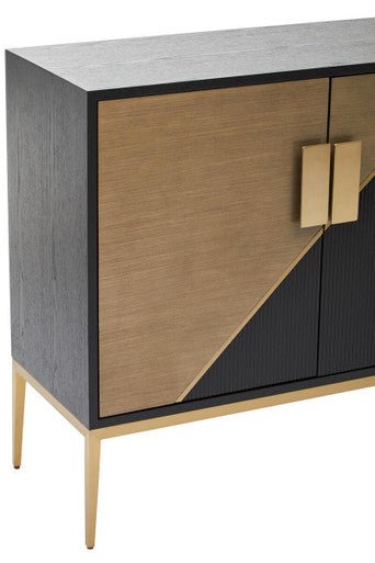Davoli Black and Gold Two Door Sideboard - Miola