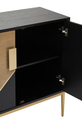 Davoli Black and Gold Two Door Sideboard - Miola