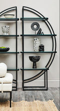 Vogue Right Half Moon Black Shelf Unit