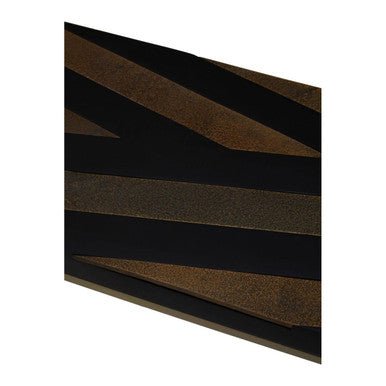 Aris Black and Gold Striped Acacia wood Console Table with Interconnected Metal Legs, Aris - Miola