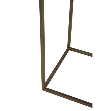 Aris Black and Gold Striped Acacia wood Console Table with Interconnected Metal Legs, Aris - Miola