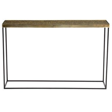 Gold Finish Console Table with Black Metal Interconnected Legs, Akola - Miola
