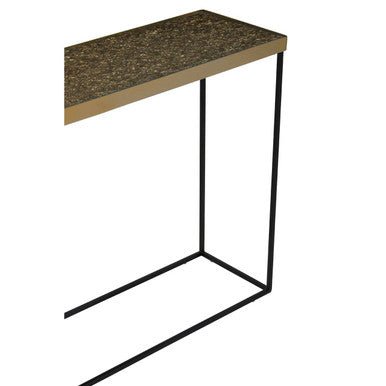 Gold Finish Console Table with Black Metal Interconnected Legs, Akola - Miola
