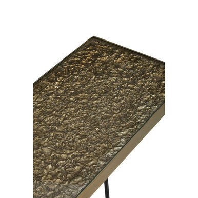 Gold Finish Console Table with Black Metal Interconnected Legs, Akola - Miola