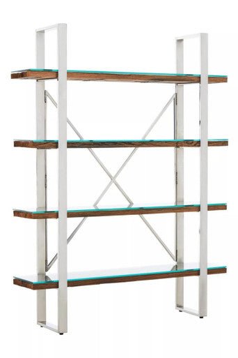 Kerala Natural Wood Four Tier Shelf Unit - Miola