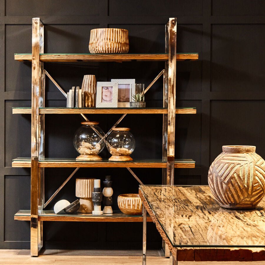 Kerala Natural Wood Four Tier Shelf Unit - Miola