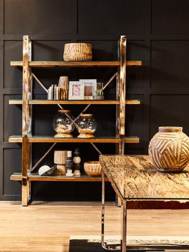 Kerala Natural Wood Four Tier Shelf Unit - Miola