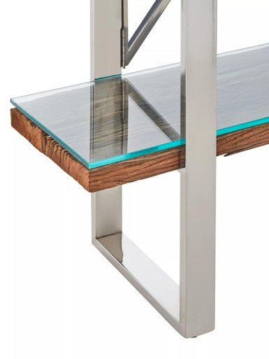 Kerala Natural Wood Four Tier Shelf Unit - Miola