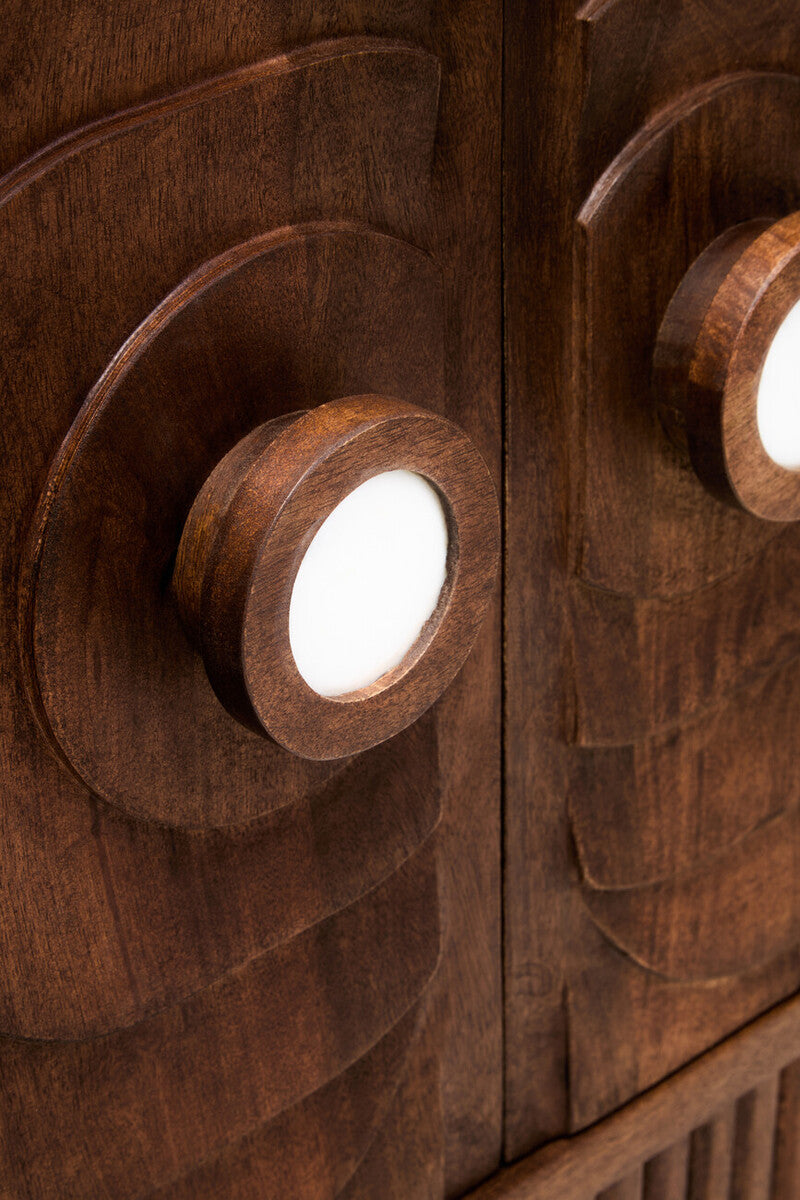 Sangar Two Door Mango Wood Carved Sideboard