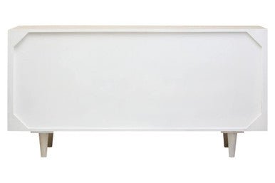 Sita Four Door Whitewash Mango Wood Abstract Sideboard - Miola