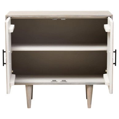 Satna Two Door Greywash Carved Mango Wood Sideboard - Miola