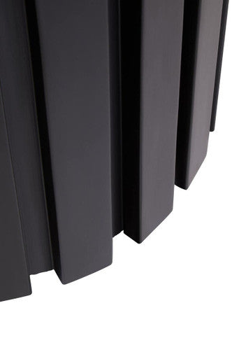 Perdoba Black Finish Mango Wood and Cream Linen Stool